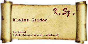 Kleisz Szidor névjegykártya